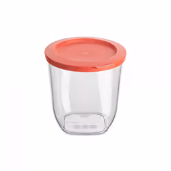 koziol 4061704, Boîte universelle, 1 L, Corail, Transparent, Couvercle amovible, 125 mm, 132 mm