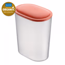 koziol 4065704, Boîte universelle, 2,5 L, Corail, Transparent, Couvercle amovible, 115 mm, 176 mm