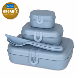 koziol Pascal ready, Ensemble boîte repas, Adulte, Bleu, Charbon, Monochromatique, Rectangulaire