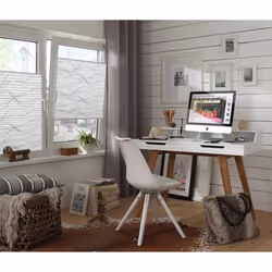Gardinia Home Decor 32695 store de fenêtre Manuel Slatted Stores plissés Blanc