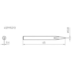 Panne de fer à souder forme d'aiguille Weller 4SPI15213-1 Taille de la panne 0.8 mm 1 pc(s)