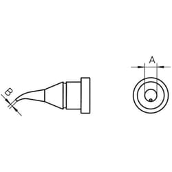 Weller - LT-1X Panne de fer à souder forme ronde, coudée Taille de la panne 0.4 mm Contenu 1 pc(s) S66782