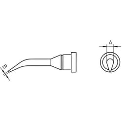 Weller - LT-1SLX Panne de fer à souder forme ronde, coudée Taille de la panne 0.4 mm Longueur de la panne 22 mm Contenu 1