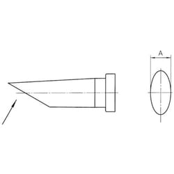 Weller - lt-cc Panne de fer à souder forme ronde, bideautée Taille de la panne 3.2 mm Contenu 1 pc(s)