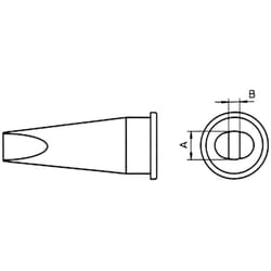 Weller - lht-c Panne de fer à souder forme de burin, droite Taille de la panne 3.2 mm Contenu 1 pc(s)