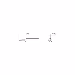 WELLER XNT1S PANNE RONDE FINE 02mm Panne de rechange Weller pour fers WXP65. - Ronde fine - Diamètre 02mm - Longueur 285mm. R ...