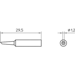 Weller - xnt 4 Panne de fer à souder forme ronde, biseautée 45° Taille de la panne 1.2 mm Contenu 1 pc(s)