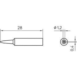 Weller - xnt k Panne de fer à souder forme de burin Taille de la panne 1.2 mm Contenu 1 pc(s)