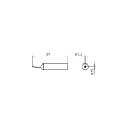 Weller - xnt 1SC panne de fer à souder forme de burin taille de la panne 0.4 mm longueur de la panne 27 mm contenu 1 pc(s)