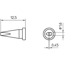 Weller LT ASL Panne de fer à souder forme de burin Taille de la panne 0.45 mm Longueur de la panne 13 mm Contenu 1 pc(s