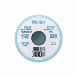 Weller WSW SAC M1 0,5mm, 100g, SN3,0AG0,5CU3,5% Fil à souder