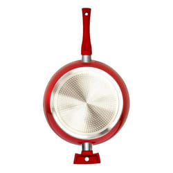 Poêle antiadhésive avec fond nid dabeilles rouge Tentation 32cm