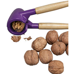 Durandal - Casse-noix universel à ressort très résistant, poignées en bois verni, casse les coquilles sans écraser les fruits