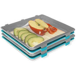 2 lots de 2 plateaux de conservation Fresh&Clik, réutilisables, conservent les aliments, compacts et empilables, vu à la tv