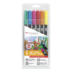 Tombow 272472063 stylo-feutre Fin/moyen Bleu, Vert, Orange, Rose, Rouge, Jaune 6 pièce(s)