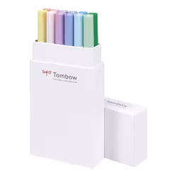 Tombow ABT-12P-2 stylo-feutre Fin Bleu, Vert, Gris, Bleu clair, Vert clair, Menthe, Rose, Violet, Jaune 12 pièce(s)