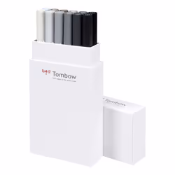 Tombow ABT-12P-3 stylo-feutre Fin Noir, Gris, Blanc 12 pièce(s)