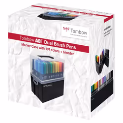 Tombow ABT-108C, 107 pièce(s), Multicolore, Pointe du marqueur/fine, Rond, 0,8 mm, 3,3 mm