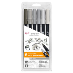 Tombow ABT Dual Brush Pen Set stylo-feutre Gris 6 pièce(s)