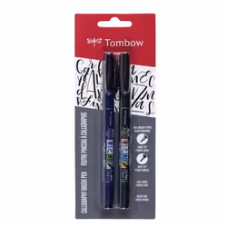 Tombow WS-BHS-2P, Noir, Noir, Rond, Encre à base d'eau, 2 pièce(s), Ampoule