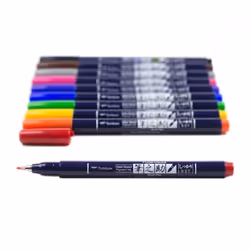 Tombow WS-BH-10P stylo-feutre Fin/moyen Noir, Bleu, Vert, Gris, Orange, Rose, Jaune 10 pièce(s) - Vue supplémentaire 4