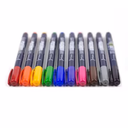 Tombow WS-BH-10P stylo-feutre Fin/moyen Noir, Bleu, Vert, Gris, Orange, Rose, Jaune 10 pièce(s) - Vue supplémentaire 5