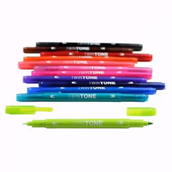 Tombow WS-PK-12P-1 marqueur 12 pièce(s) Pointe fine/ogive Noir, Bleu, Marron, Cyan, Vert, Orange, Rose, Rouge, Violet