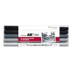 Tombow ABT Pro marqueur 5 pièce(s) Pointe de ciseau à bois/brosse Gris