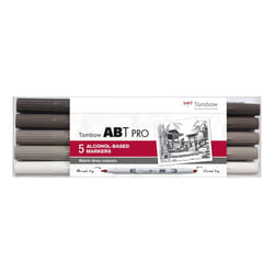 Tombow ABT Pro marqueur 5 pièce(s) Pointe de ciseau à bois/brosse Gris