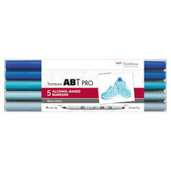 Tombow ABT Pro marqueur 5 pièce(s) Pointe de ciseau à bois/brosse Bleu