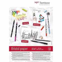 Tombow Bristol paper DIN A5, papier d'art, 250 g/m², 25 feuilles