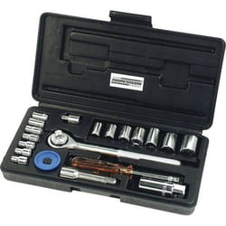 Brüder Mannesmann Jeu de clés à douille métrique 1/4 (6.3 mm) 3/8 (10 mm) 20 pièces M 206