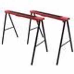 Tréteau pliable en acier Brüder Mannesmann - Charge maximale 200 kg - Rouge