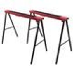 Tréteau pliable en acier Brüder Mannesmann - Charge maximale 200 kg - Rouge