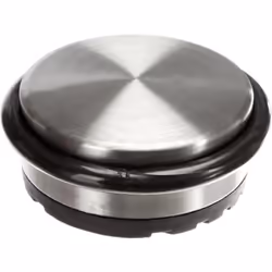 Arrêt de porte INOX - MANNESMANN - M41135Arrêt de porte en acier inoxydable adapté à tous les sols.• Anneau caoutchouc périph ...