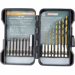 Informations techniques Mandrin porte-outil (perceuse) : 1/4" (6,3 mm) Matériau (perceuse) : HSS, acier chrome-vanadium Propr ...