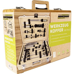 Mallette à outils en bambou, équipée de 108 pièces M29002 Y072652 - Brüder Mannesmann