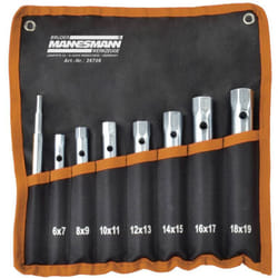 Brüder Mannesmann - werkzeuge M26708 jeu de 8 clés à pipe, argent, noir, orange