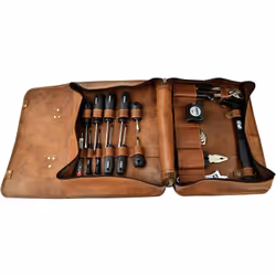 livraison Mallette à outils en cuir + Tournevis plat 5,5 x 75 mm, 6,5 x 100 mm + Tournevis cruciforme PH1 x 75 mm, PH2 x 100 ...