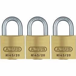Cadenas en laiton 45/20 Abus - Lot de 3 - Utilisation quotidienne - 3 clés