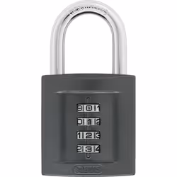 ABUS 158/50, Cadenas conventionnel, Verrouillage à combinaison, Passe-partout, Gris, Acier, Zinc, Acier