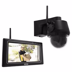 enquête Caméra de surveillance avec détection de personnes + moniteur compact (pas d'abonnement, sans WLAN/Internet) Très sim ...
