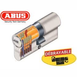 Cylindre de porte de Très Haute Sécurité profil Européen ABUS EC-S. Barillet de porte de Haute Sécurité ABUS, anti-perçage, c ...