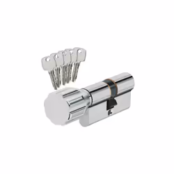 Abus - Cylindre à bouton EC-S 55x45 mm Varié - 5 clés réversibles brevetés - Débrayable (ouverture du cylindre même si une cl ...