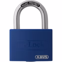 ABUS T65AL/40, Cadenas conventionnel, Verrouillage par clé, fermeture différente, Boîte à outils, Bleu, Aluminium