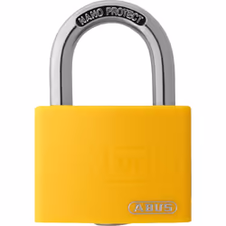 ABUS T65AL/40, Cadenas conventionnel, Verrouillage par clé, fermeture différente, Jaune, Aluminium, Acier trempé