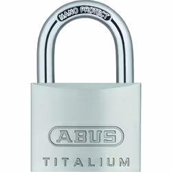 ABUS 64TI/40, Cadenas conventionnel, Verrouillage par clé, fermeture différente, Argent, Aluminium, Acier trempé