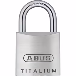 ABUS 64TI/25, Cadenas conventionnel, Verrouillage par clé, fermeture différente, Aluminium, Acier trempé, 2,5 cm