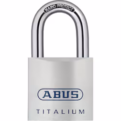 ABUS 80TI/50, Cadenas conventionnel, Verrouillage par clé, fermeture différente, Titane, Acier trempé, En forme de U