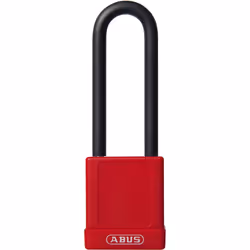 ABUS 59116, Cadenas conventionnel, Verrouillage par clé, Passe-partout, Portail, Rouge, Acier